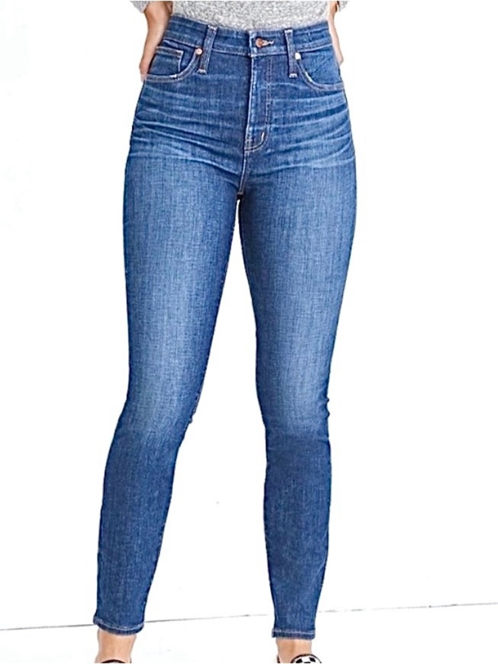 Madewell Curvy High-Rise Skinny Jeans Moreaux Wash Size 29 Dark Blue Stretch